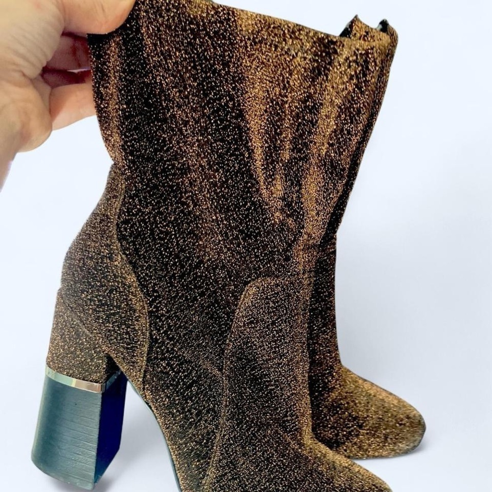 Black and Gold Glittery Healed Boots Design Lab 8